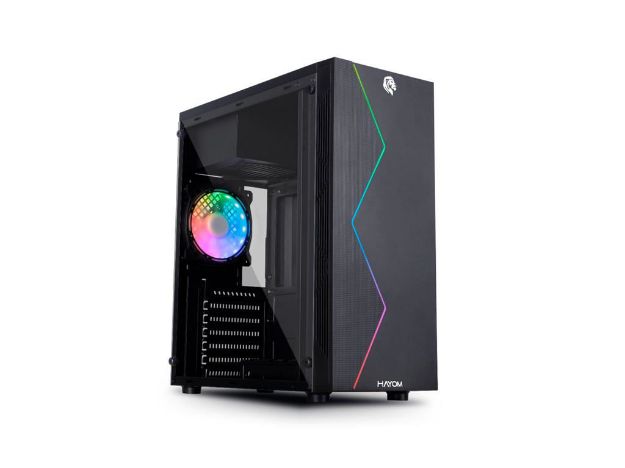 imagem de Gabinete Hayom Gamer Lat Dir Acrilico Led Rgb Frontal 05 Bais Atx/Micro-Atx/Mini-Atx S/Fonte S/Fan - Gb1705