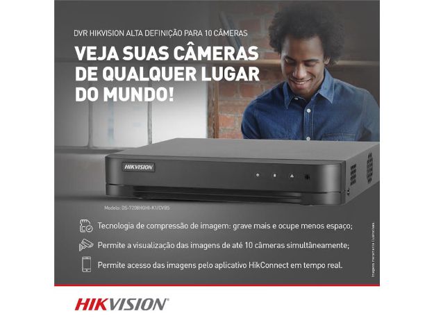 imagem de Dvr 8 Canais 1mp Hikvision Ds-7208hghi-K1/Cvbs