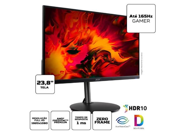 imagem de Monitor Acer 23,8" Led/Ips Gamer Full Hd Rx241y Pbmiiphx 165 Hz 1ms Displayport - Um.Qr1aa.P04