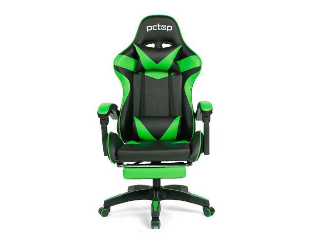 imagem de Cadeira Gamer Pctop Racer Verde c/ Descanso de Pe - Se1006e