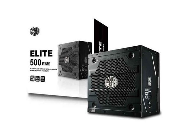 imagem de Fonte Cooler Master Elite V3 Full Range 500w (Sem Cabo de Forca), Pfc Ativo - Mpw-5001-Acaan1-Wo