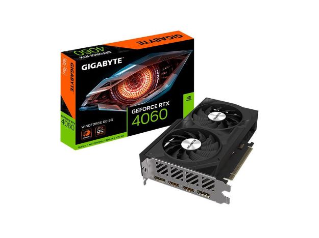 imagem de Placa de Video Gigabyte Geforce Rtx 4060 Windforce Oc 8gb Gddr6 128 Bits - Gv-N4060wf2oc-8gd
