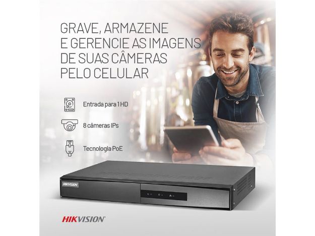 imagem de Nvr 8 Canais com Poe Hikvision Ds-7108ni-Q1/8p/M