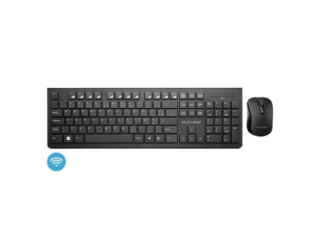 imagem de Kit Teclado e Mouse Multilaser Slim sem Fio Multimidia Usb - Tc212