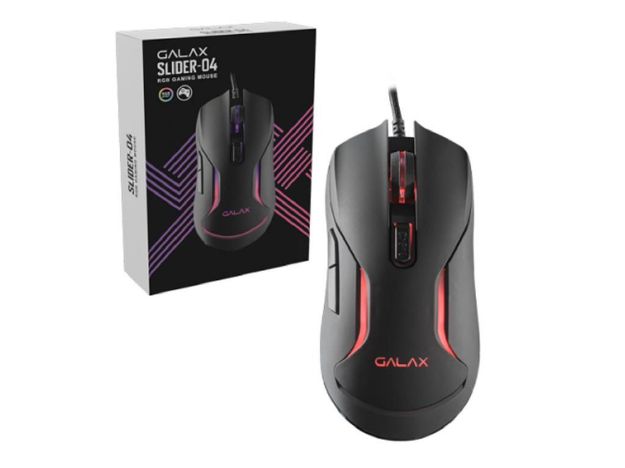 imagem de Mouse Gamer Galax Slider-04 com Fio Usb 6400 Dpi Preto - Mgs04ux26rg2b0