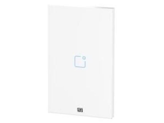imagem de Interruptor Touch Inteligente 1 Botao Wi-Fi 10a + Rf com Placa 4x2 Weg Home Branco