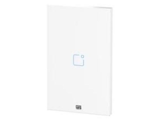 imagem de Interruptor Touch Inteligente 1 Botao Wi-Fi 10a + Rf com Placa 4x2 Weg Home Branco
