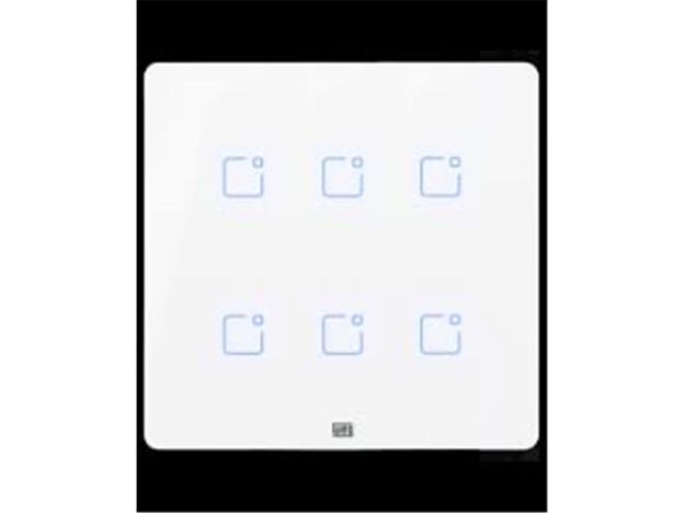 imagem de Interruptor Touch Inteligente 6 Botoes Wi-Fi 10a + Rf com Placa 4x4 Weg Home Branco